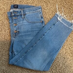 J. Crew Light Blue Ankle Jeans with Frayed Hem